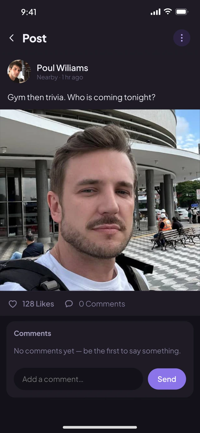 OviClub posts and comments screen